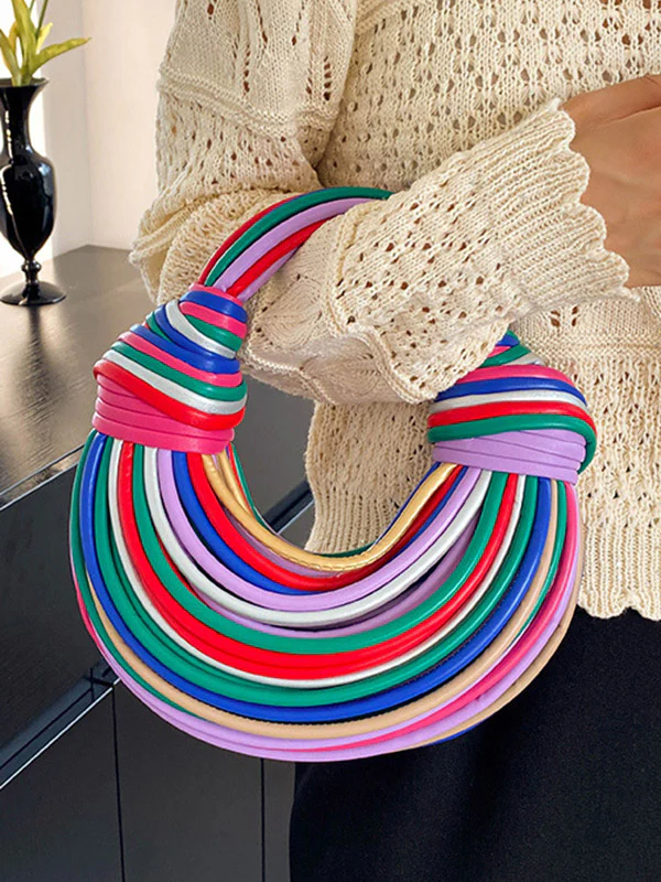 Contrast Color Geometric Zipper Handbags - Image 5
