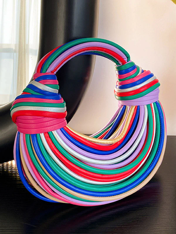 Contrast Color Geometric Zipper Handbags - Image 8