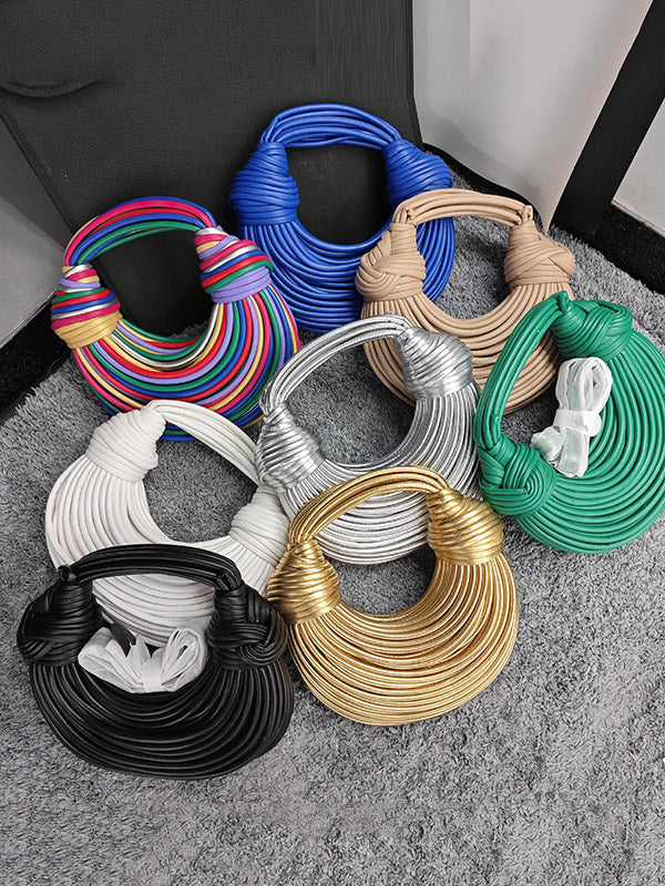 Contrast Color Geometric Zipper Handbags - Image 9
