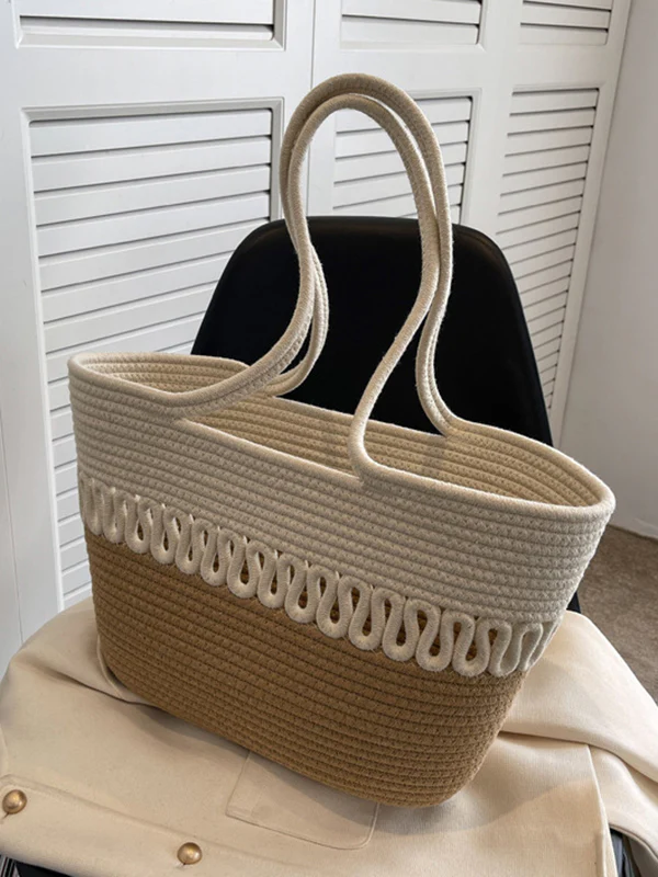 Contrast Color Hollow Handbags - Image 10