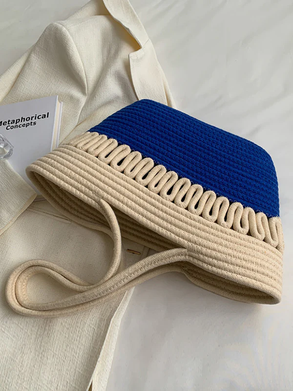 Contrast Color Hollow Handbags - Image 15