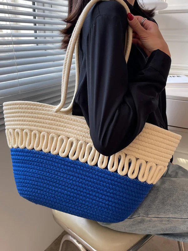 Contrast Color Hollow Handbags - Image 2