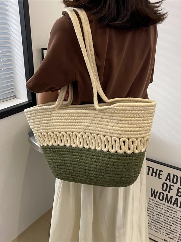 Contrast Color Hollow Handbags - Image 5