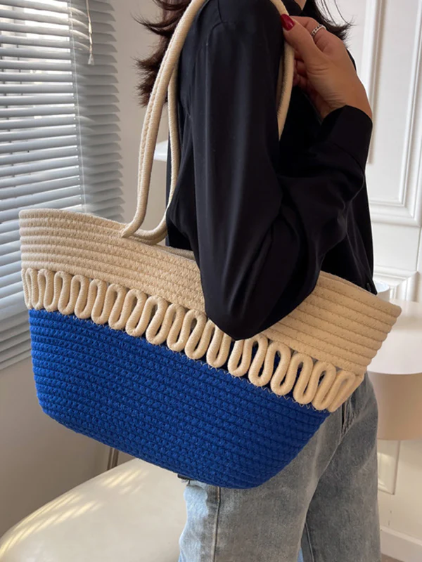 Contrast Color Hollow Handbags - Image 6