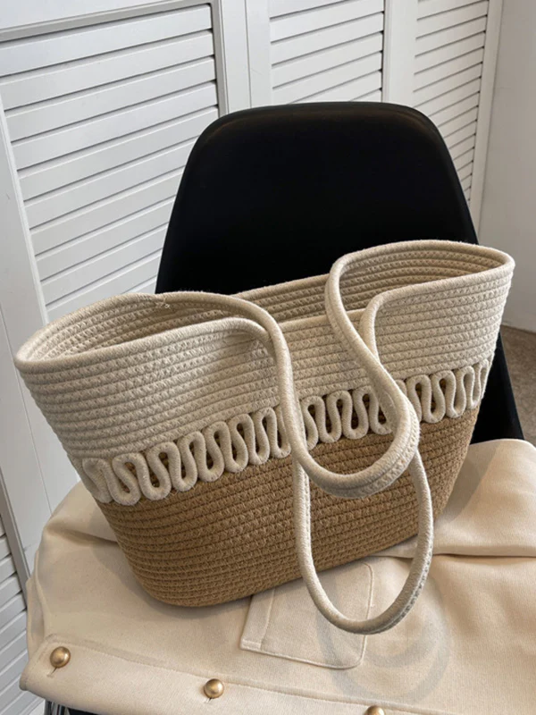 Contrast Color Hollow Handbags - Image 8