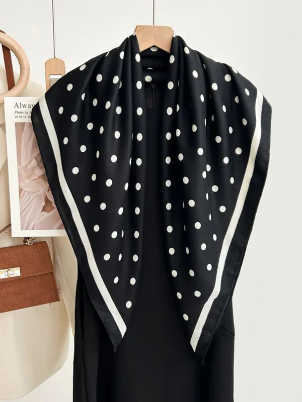 Contrast Color Keep Warm Polka-Dot Shawl&Scarf - Image 2