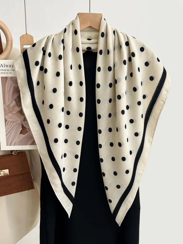 Contrast Color Keep Warm Polka-Dot Shawl&Scarf - Image 3