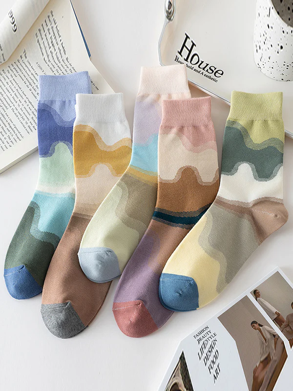 Contrast Color Keep Warm Socks Accessories - Image 3