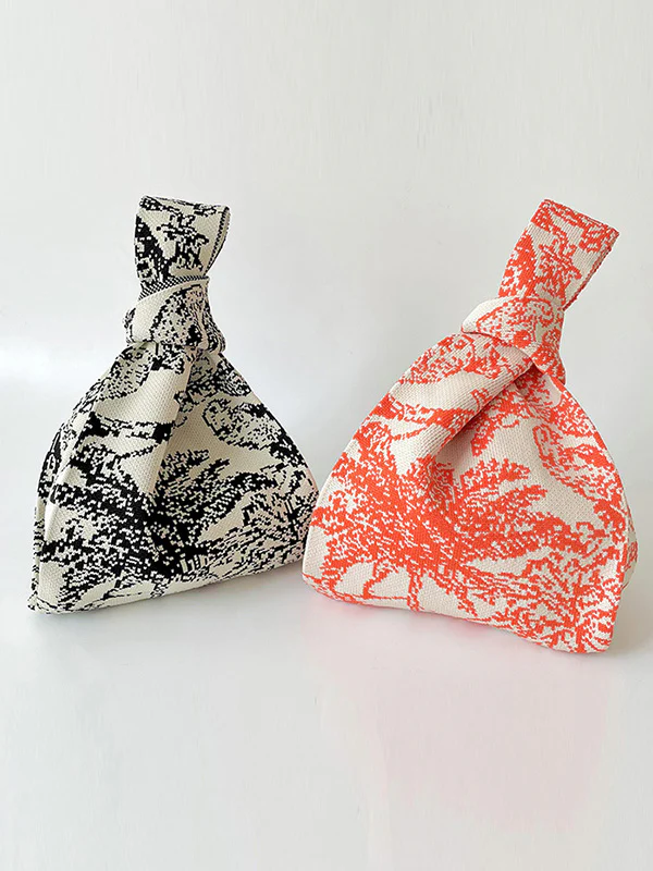 Contrast Color Printed Woven Bags Handbags - Image 5