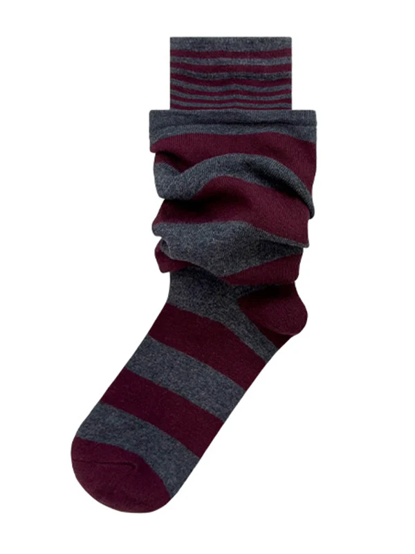 Contrast Color Split-Joint Striped Patterns Socks Accessories - Image 3