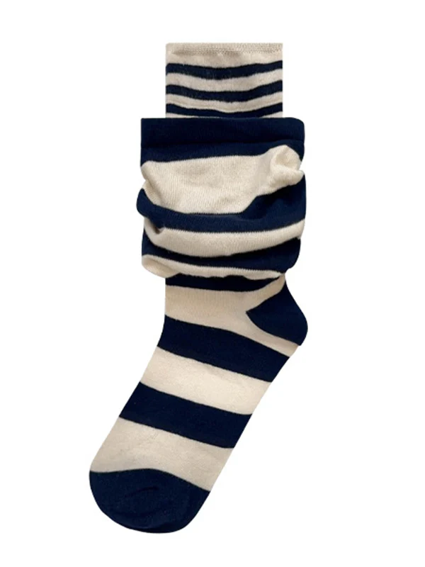 Contrast Color Split-Joint Striped Patterns Socks Accessories - Image 4