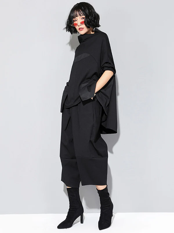Cool Wide Leg Loose Solid Color Casual Three-Quarter Pants Bottoms - Image 10