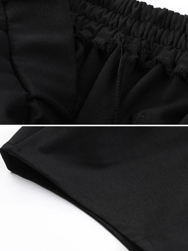 Cool Wide Leg Loose Solid Color Casual Three-Quarter Pants Bottoms - Image 11