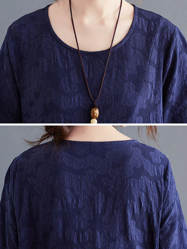 Cotton Blend Solid Color Irregularity Dress - Image 12