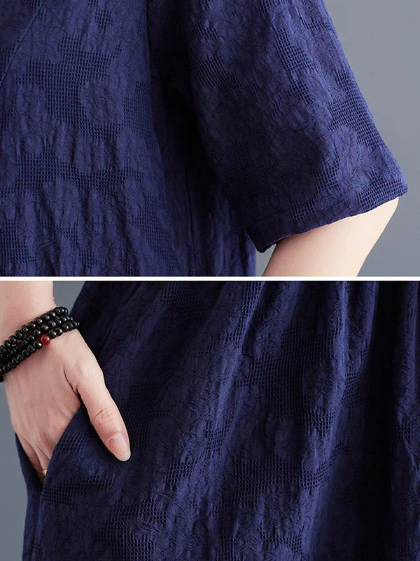 Cotton Blend Solid Color Irregularity Dress - Image 13