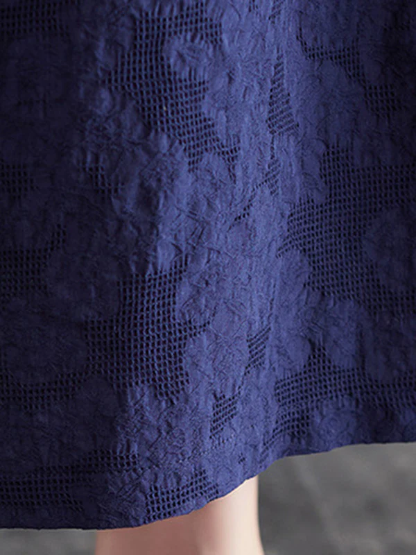 Cotton Blend Solid Color Irregularity Dress - Image 14