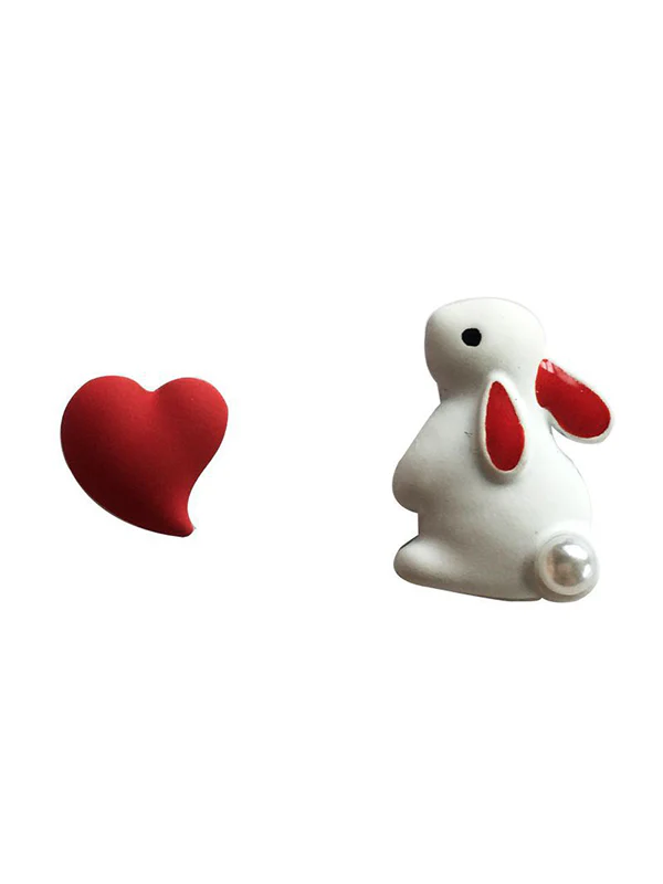 Cute Love Rabbit Shape Asymmetric Earrings - Image 9