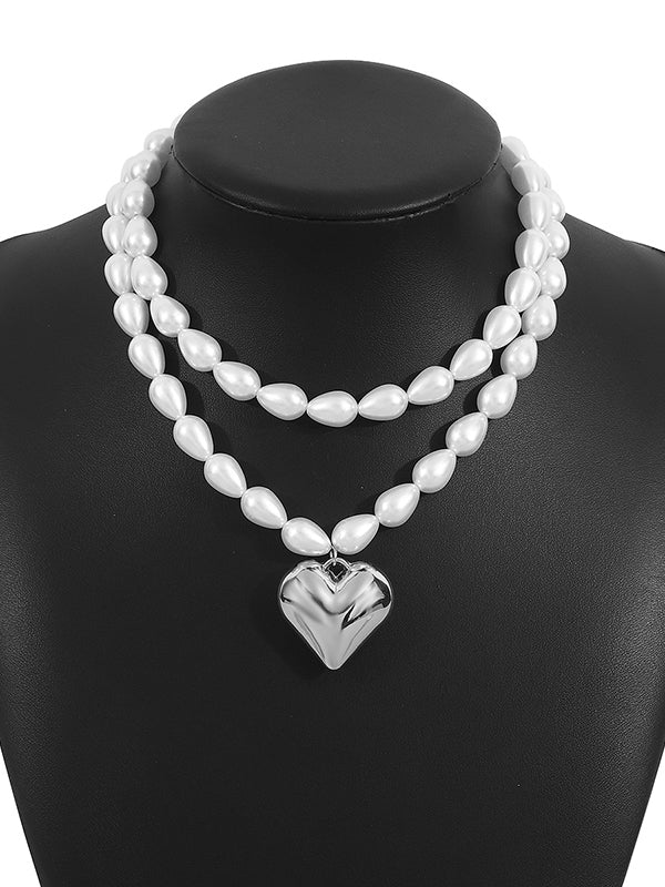 Double Layered Heart Shape Necklaces Accessories - Image 6
