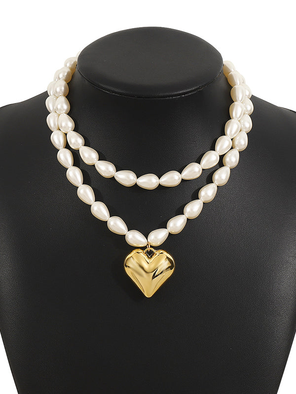 Double Layered Heart Shape Necklaces Accessories - Image 7