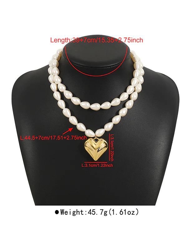 Double Layered Heart Shape Necklaces Accessories - Image 8