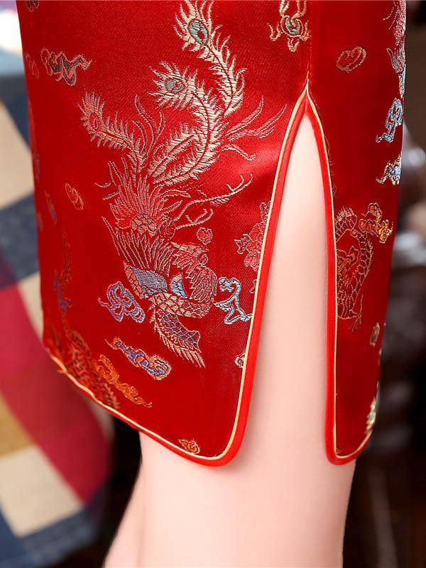 Dragon Phoenix Printed Short Cheongsams - Image 7