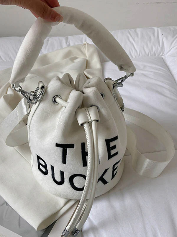 Drawstring Letter Print Crossbody Bags Handbags - Image 10