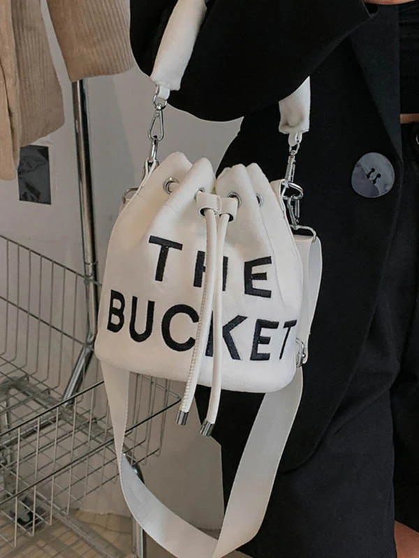 Drawstring Letter Print Crossbody Bags Handbags - Image 14