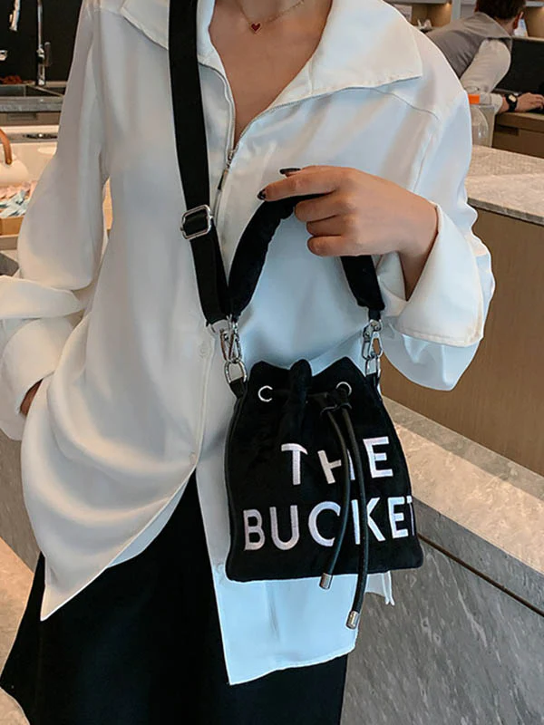 Drawstring Letter Print Crossbody Bags Handbags - Image 15