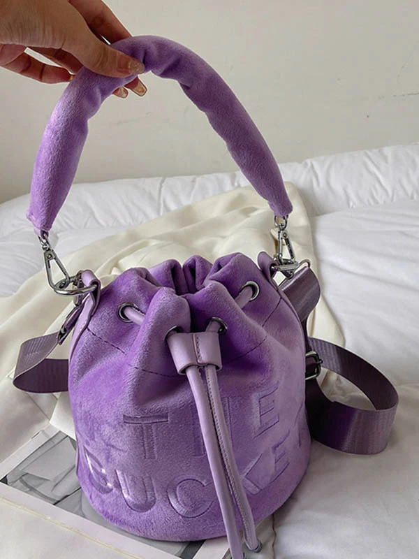 Drawstring Letter Print Crossbody Bags Handbags - Image 18