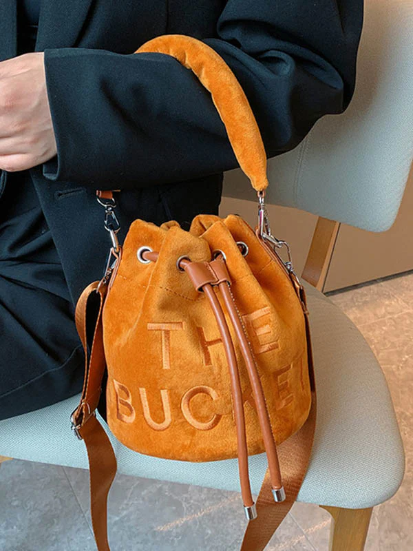 Drawstring Letter Print Crossbody Bags Handbags - Image 2
