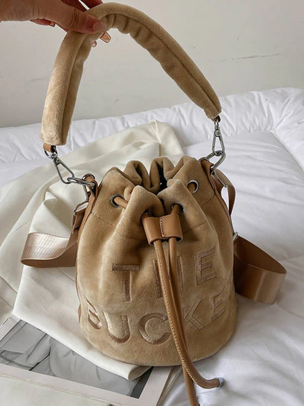Drawstring Letter Print Crossbody Bags Handbags - Image 9