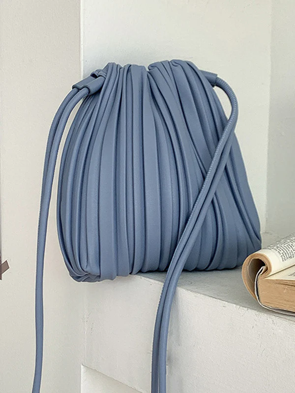 Drawstring Pleated Split-Joint Crossbody Bags - Image 17