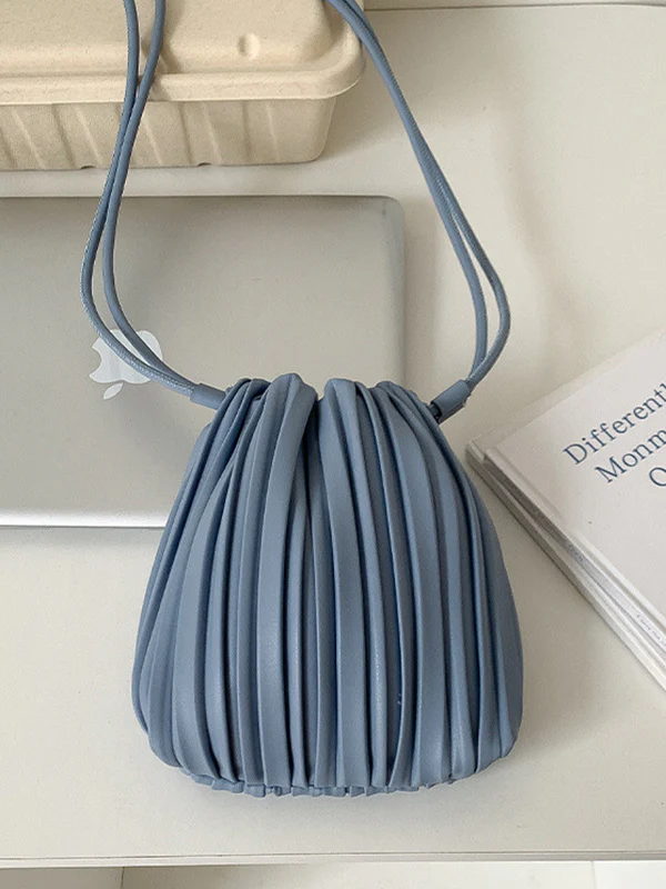 Drawstring Pleated Split-Joint Crossbody Bags - Image 18
