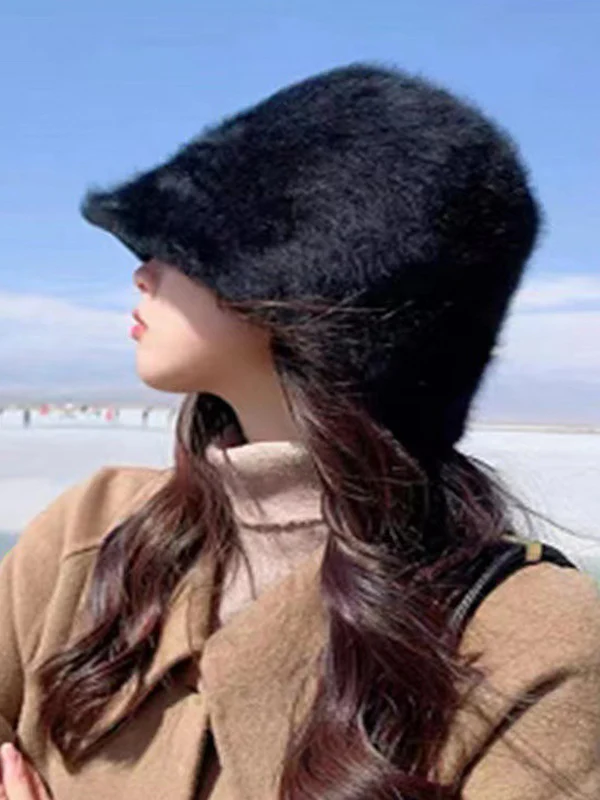Drawstring Solid Color Split-Joint Bucket Hat Hat - Image 2