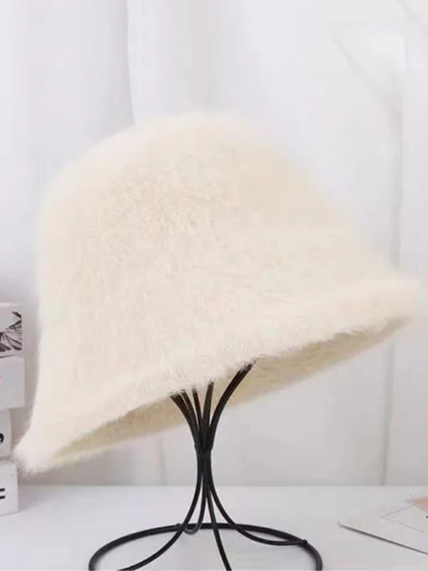 Drawstring Solid Color Split-Joint Bucket Hat Hat - Image 6