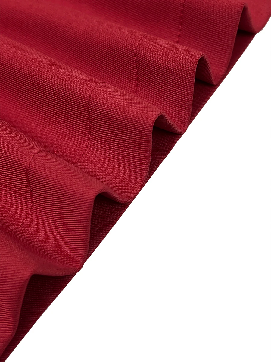 Elasticated Waist High Waisted Big Hemline Pleated Pockets Solid Color Zipper Wide Leg Pants - Image 11
