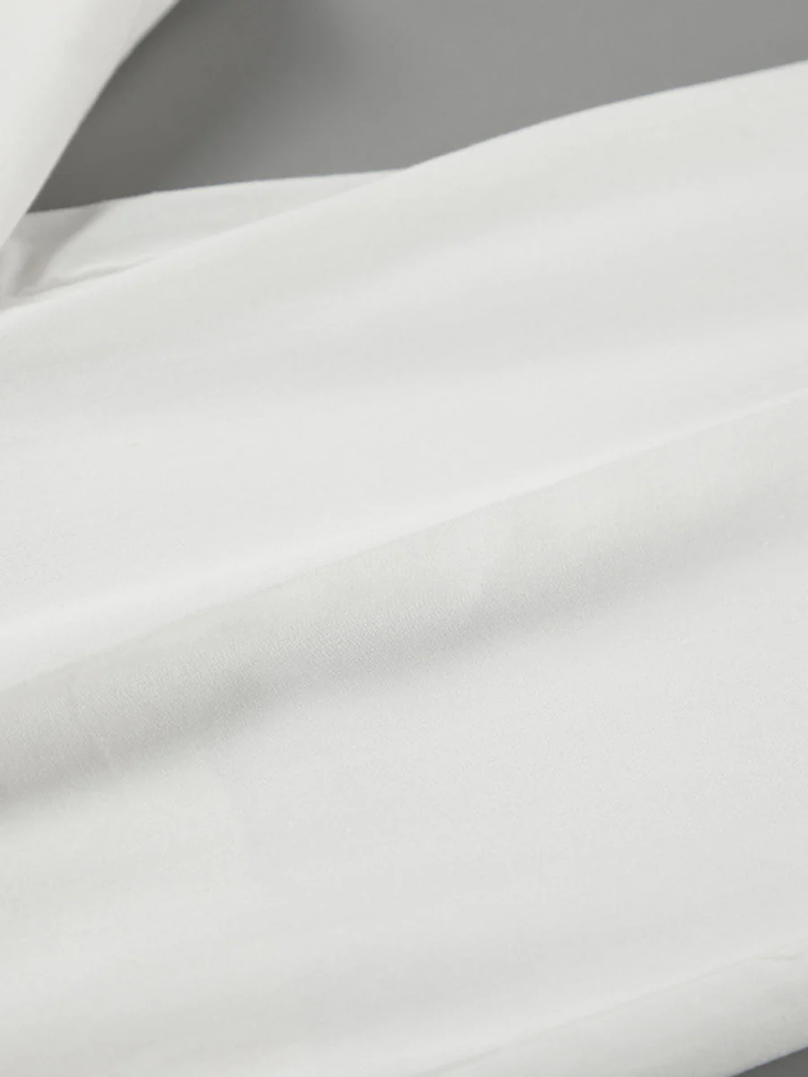 Elasticated Waist High Waisted Pleated Solid Color Split-Joint Pants - Image 14