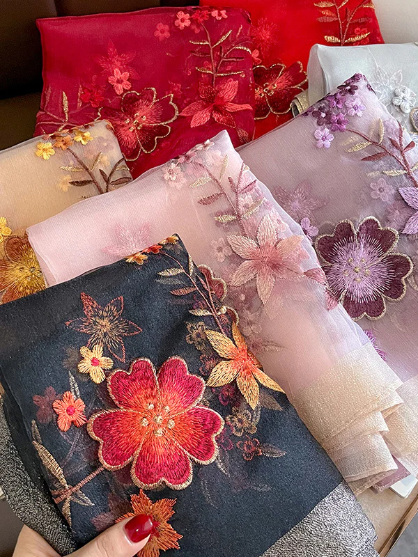 Embroidered Keep Warm Shawl&Scarf - Image 12
