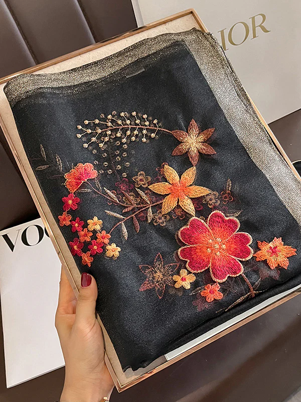Embroidered Keep Warm Shawl&Scarf - Image 20