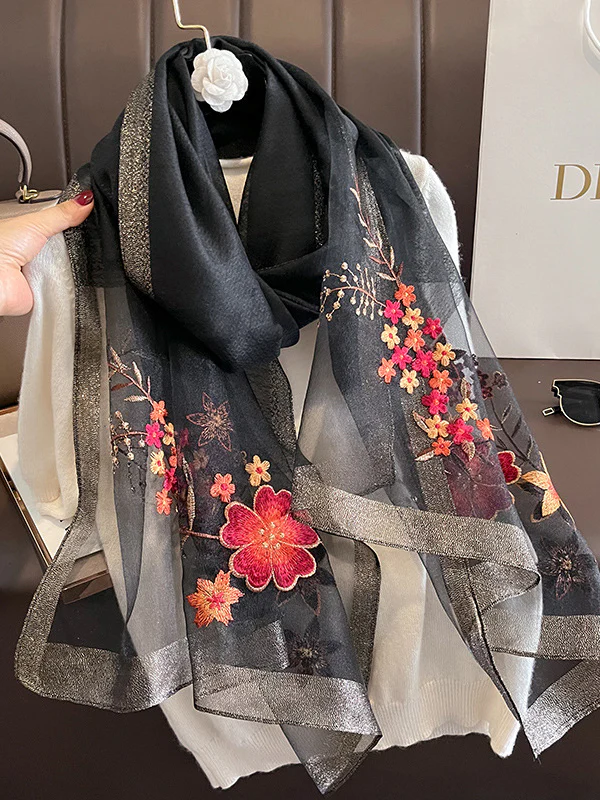 Embroidered Keep Warm Shawl&Scarf - Image 4