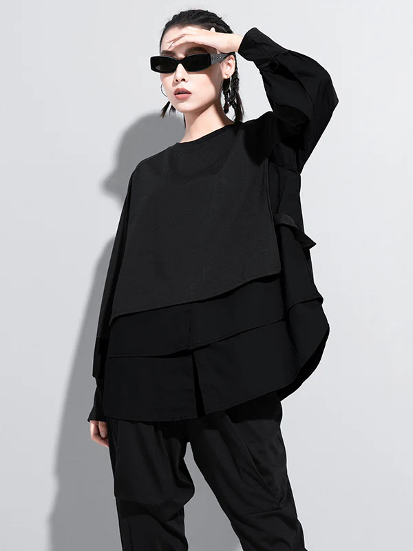 False Two Split-Joint Long Sleeve T-Shirt - Image 11
