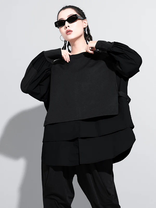 False Two Split-Joint Long Sleeve T-Shirt - Image 2