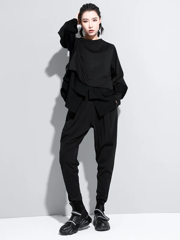 False Two Split-Joint Long Sleeve T-Shirt - Image 7