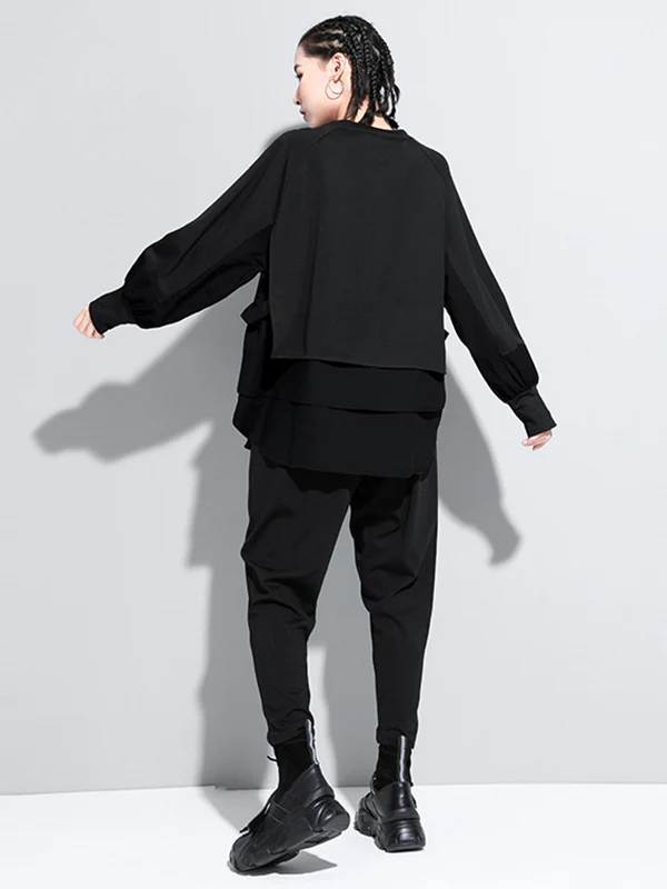 False Two Split-Joint Long Sleeve T-Shirt - Image 8