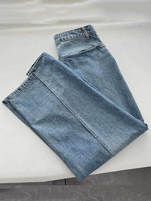 False Two Wide Leg Pockets Reversible Jean Pants Bottoms - Image 20