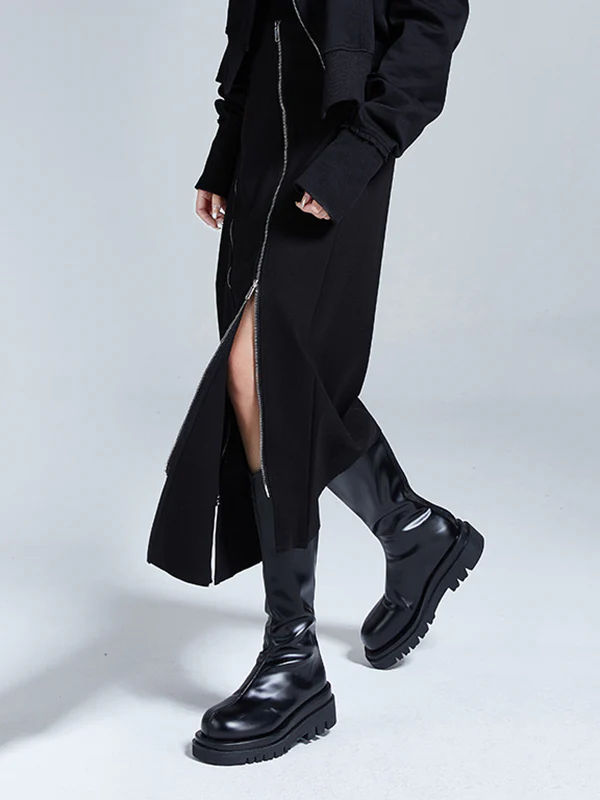 Fashion A-Line Irregularity Zipper Bodycon Skirts - Image 6