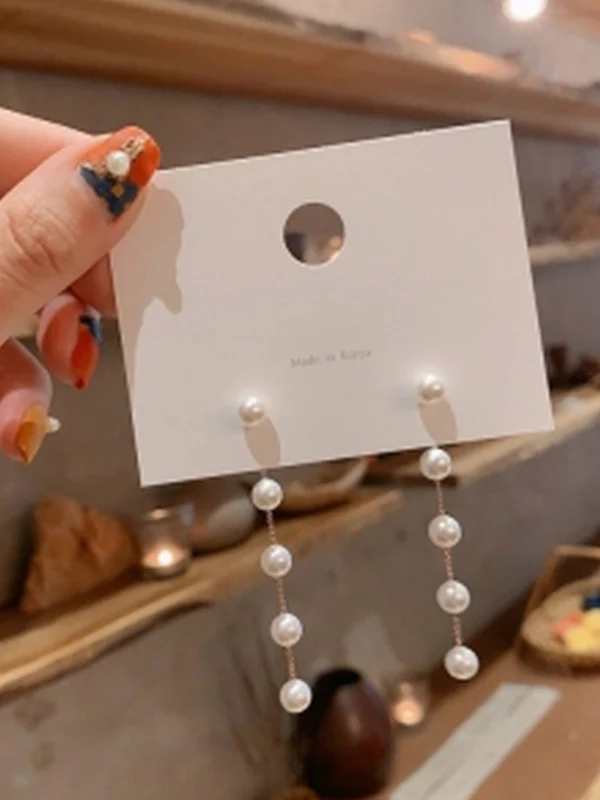 Fashion Geometry Split-Joint Tasseled Earrings Accessories - Image 2