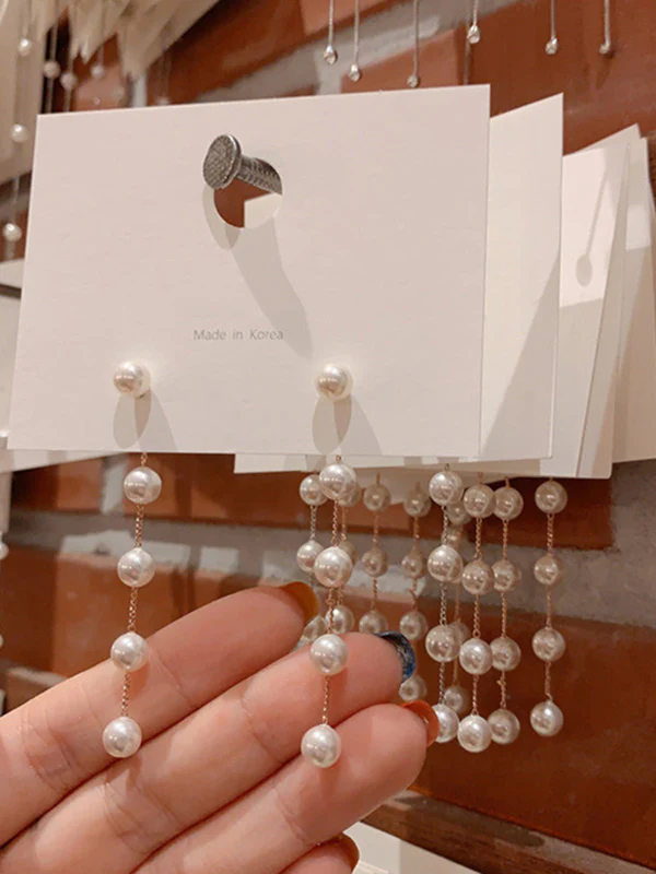 Fashion Geometry Split-Joint Tasseled Earrings Accessories - Image 6