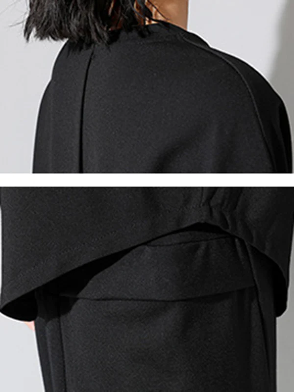 Fashion Loose Long Sleeves Split-Front Round-Neck T-Shirts Tops - Image 15