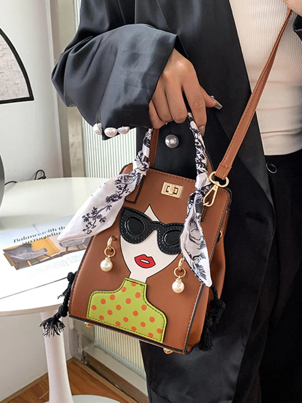 Figure Printed Split-Joint Bags Crossbody Bags Handbags - Image 4